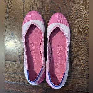 Rothy’s Limited Edition Pink Breast Cancer Awareness Cap Toe Flats